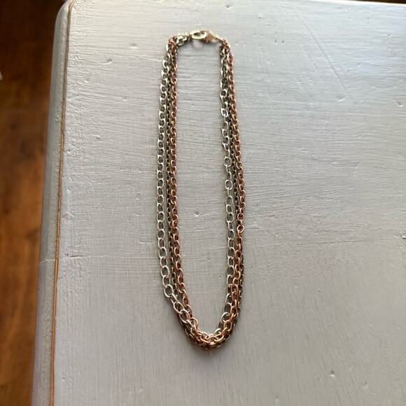 Sabika LIKE Multi Strand Multi Tone Chainlink Necklace - Picture 3 of 9